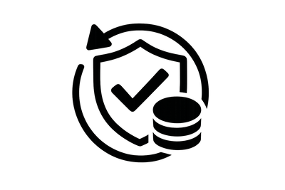 can you make an 100% refund guaranteed logo but make it black with no text