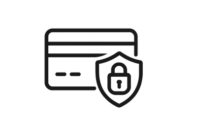 make a secure payment logo in black with no text, with a card keep it simple 